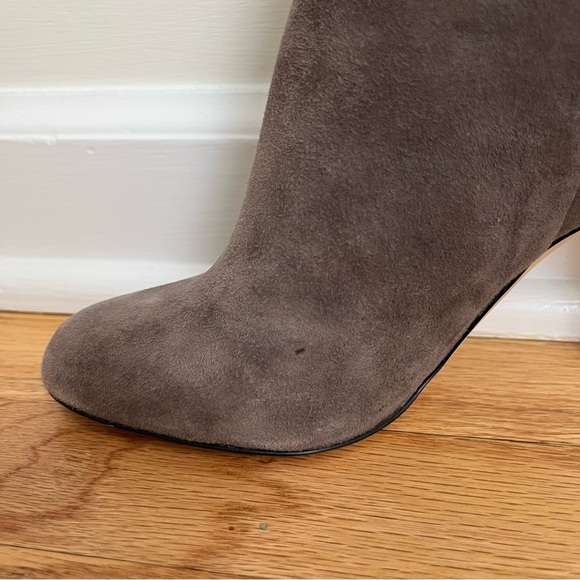 Sam Edelman Kourtney Gray Leather Suede Crocodile Heel Ankle Boots Size 8M - Picture 6 of 15
